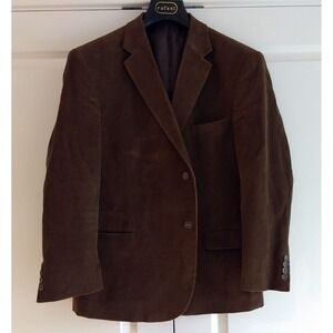 Rafael Corduroy Blazer Men 44S Brown 2-Button Sport Coat 100% Cotton Fully Lined